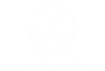 Blocky white user silhouette icon on a black background